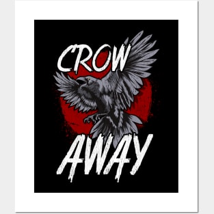 Crow Away Pun Funny Antisocial Gamer Introvert Posters and Art